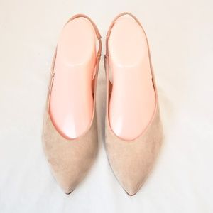 Nettie Microsuede Sling Back High Vamp Heeled Pump